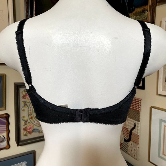 Wacoal Vintage Black Sheer Embroidered Lace 32D Full Coverage Bra 85114 - Picture 6 of 8